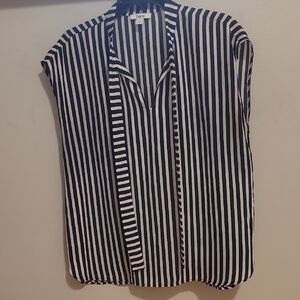 Bar III Black and White Striped Blouse